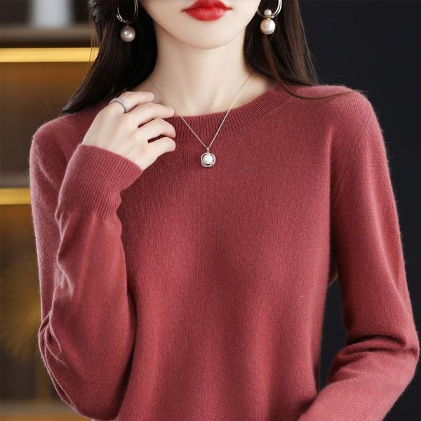 Pullover Maglione di Cachemire Donne Maglioni Lavorati A Maglia 100% Pura Lana Merino 2022 di Modo di Inverno Vneck Top Autunno Caldo Pullover Maglione Vestiti