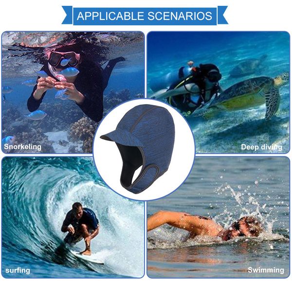 Toucas de natação Neoprene Scuba Diving Gorro Leve Proteção Resistente ao desgaste À prova de frio Secagem rápida para pranchas de surf 230706