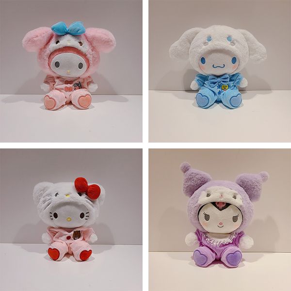 Pigiama carino all'ingrosso Kuromi peluche Jade Gui Dog Melody Doll Giochi per bambini Compagni di giochi regali per le vacanze arredamento della camera