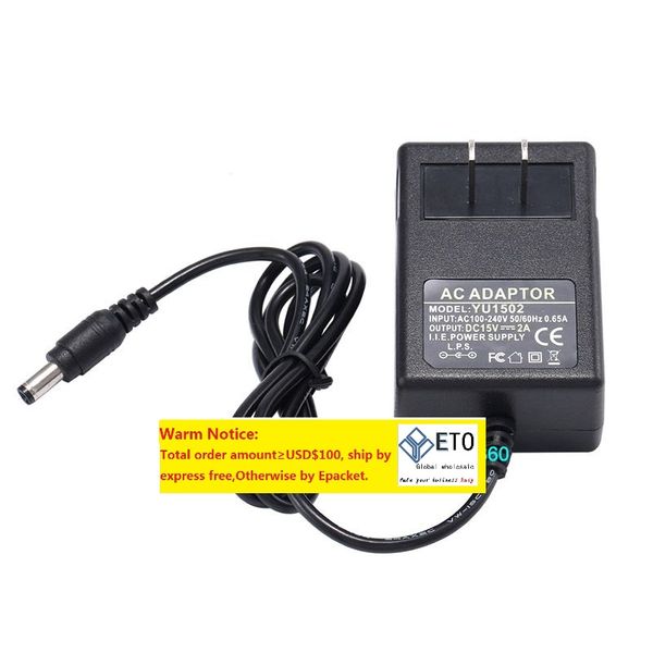 Alta qualidade AC para DC 15V 2A Adaptador de alimentação adaptador de carregador com chip IC EUA plug 50pcs DHL