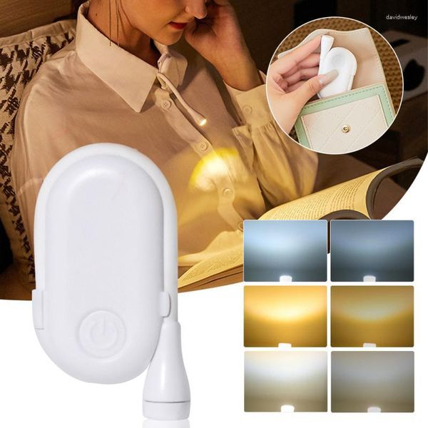 Candeeiros de mesa LED proteção ocular livro luz noturna ajustável mini clip-on lâmpada de mesa de estudo recarregável flexível para leitura de quarto de viagem