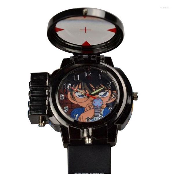 Orologi da polso Detective Academy Animazione che circonda Conan Laser Orologio da cartone animato per bambini Studente di scuola primaria e secondaria