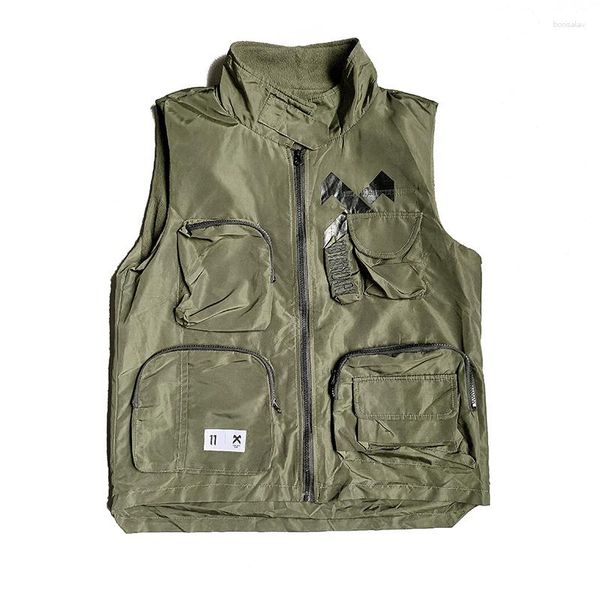 Gilet da uomo Hip Pocket Uomo Multi Hop Primavera Autunno Gilet tattico Gilet MotoBiker Tooling Giacca senza maniche militare da uomo