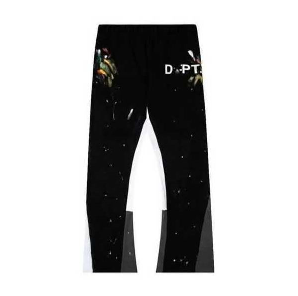 Pantaloni da uomo dello stilista Gallerie Pantaloni della tuta Dipartimento Maculato Lettera Stampa Coppia da donna per uomo Pantaloni casual larghi e versatili Dritto Arancione Grigio Nero hj