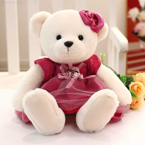 Animais de Pelúcia de Pelúcia 75 cm Nova Saia Kawaii Urso Boneca de Pelúcia Bonito Desenho Animado/Confortável Boneca de Pelúcia Decoração de Quarto para Crianças Menina Aniversário Presente de Natal L230707