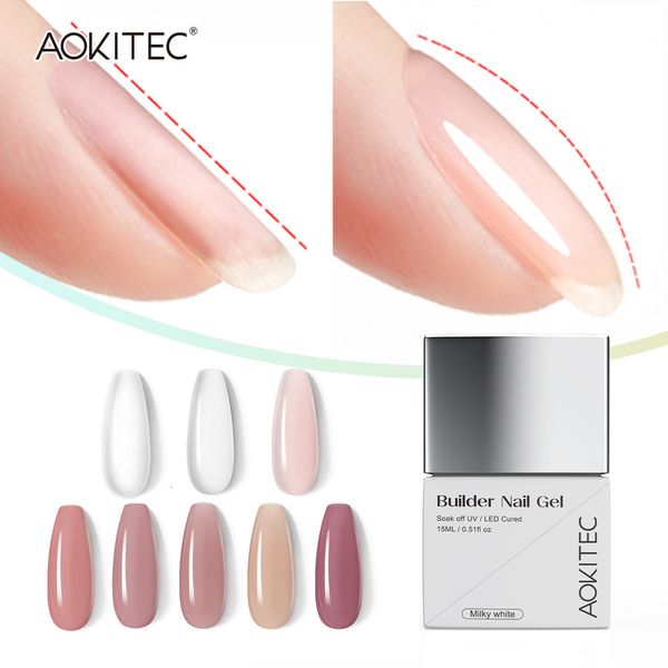 Esmalte Aokitec 15ML Builder Nail Gel Autonivelante Build Nail Apex C-Curve Fortalecimento para Cuidados de Reparação de Unhas 230706