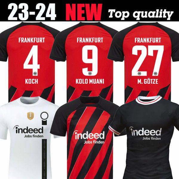 23 24 Eintracht Frankfurt Soccer Jerseys DFB Pokal Final 4 Koch 27 M. Dgotze Europa Комплекты наборы Lammers Kostic Men Set Set Borre Hauge 2023 2024 Футбольная рубашка