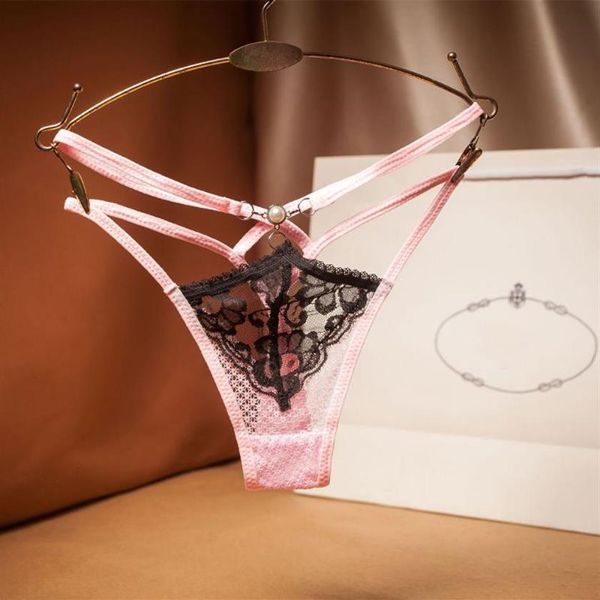 Kadın Panties Temptation Damgaları Kızlar için Şeffaf G-Strings Kore iç çamaşırı brifingleri kadınlar dantel t back thegs273l