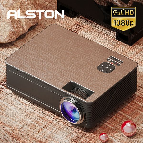 Intelligente Projektoren ALSTON M5S M5SW Full HD 1080P-Projektor, unterstützt 4K Android WiFi, 7000 Lumen, Smartphone-TV-Box mit Geschenk 230706