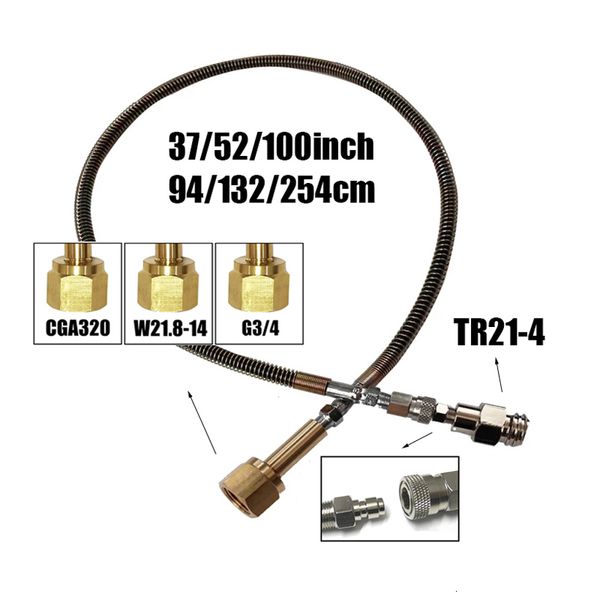 Weingläser Soda Club zu externem CO2-Tank, Zylinderadapter und Schlauchset W21814 G34 CGA320 mit Schnelltrennanschluss 230706