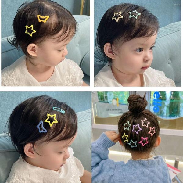 Fermagli per capelli 8 pezzi/set forma di goccia d'acqua a forma di stella colorata carina per ragazze bambini adorabili decorare forcine accessori per bambini