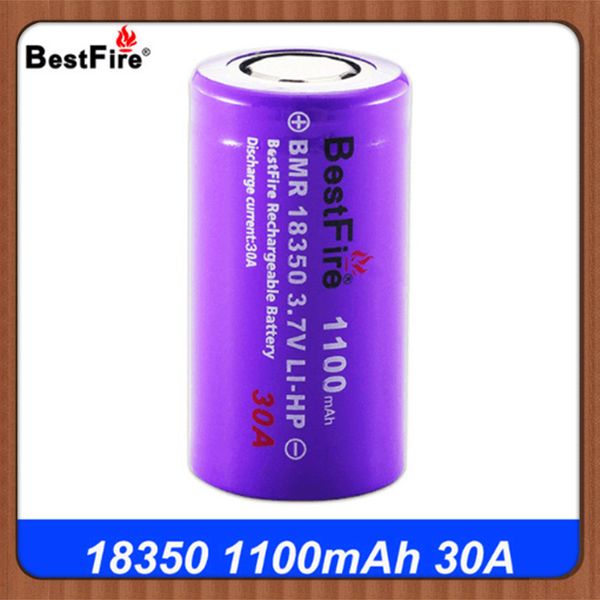 Original BestFire 18350 bateria de lítio recarregável 1100mah cabeça chata 30A 3.7V bateria de alimentação