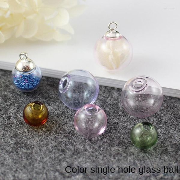 Amuletos 10 bolas de vidro coloridas com um único furo podem fazer jóias DIY acessórios colares brincos pulseiras artesanato arte pingentes