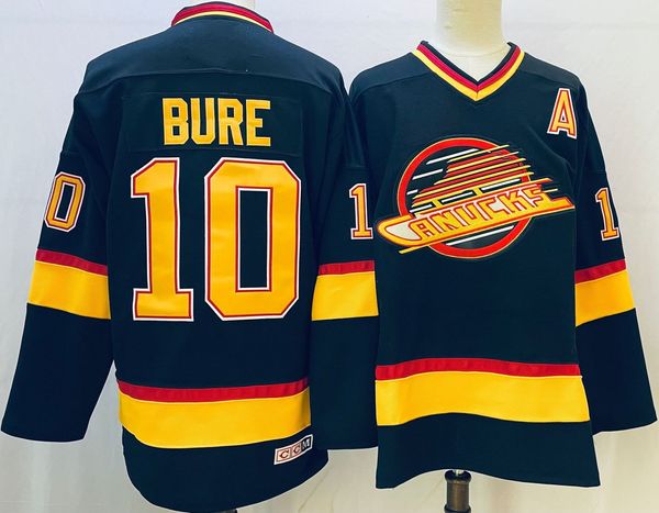 Outros Artigos Esportivos Bure Jersey 10 Vancouver Ice Hockey 16 Linden Retro Sport Sweater Letras Costuradas Números Preto S XXXL 230706