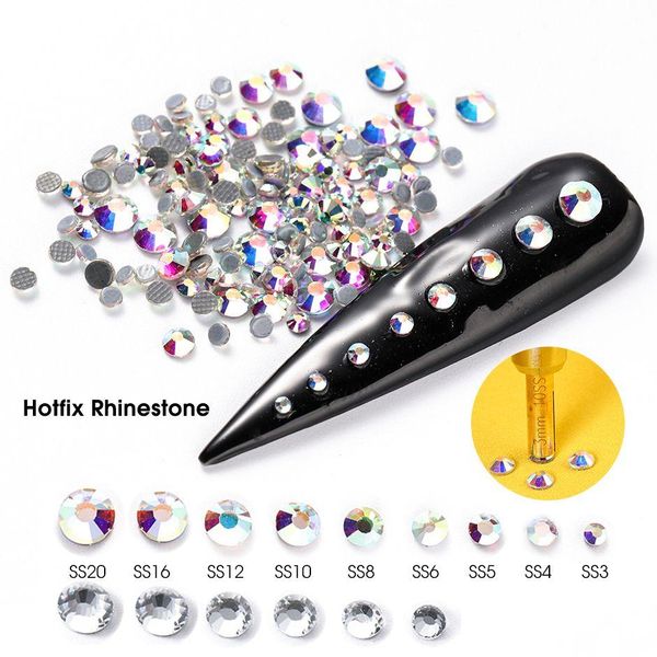 Decorazioni per nail art 1440 Pz / lotto 3D Crystal Strass Fix Strass Ferro sulle unghie Decorazione Indumento Flatback Pietra di vetro Accessorio fai da te Dhb2V