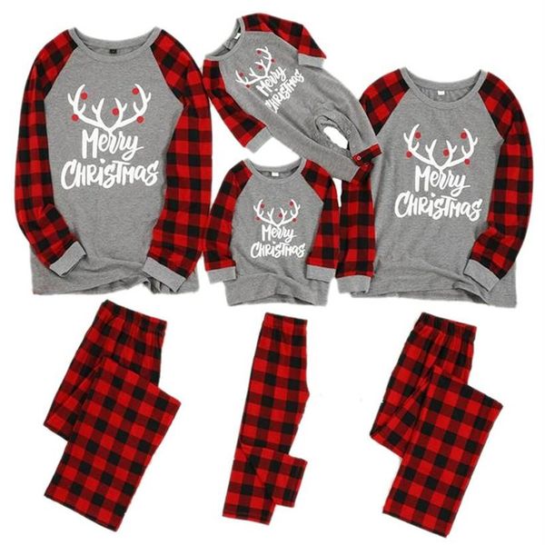 Weihnachten Familie Pyjamas Set Weihnachten Kleidung Eltern-kind-Anzug Hause Nachtwäsche Neue Papa Mama Passenden Familie Outfits198O