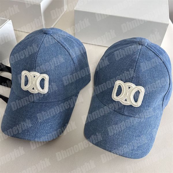 Man Lüks Tasarımcı Kovboy Top Kapağı Denim Mavi Beyzbol Kapakları Moda Kadınlar Dome Fedora Ce Casquette Sport Golf Şapkası Sunbonnet