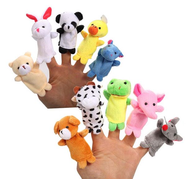 Desenhos animados Animal Família Fantoche de Dedo Brinquedos de Pelúcia Macio Role Play Contar História Boneca de Pano Brinquedos Educativos Para Crianças Presente