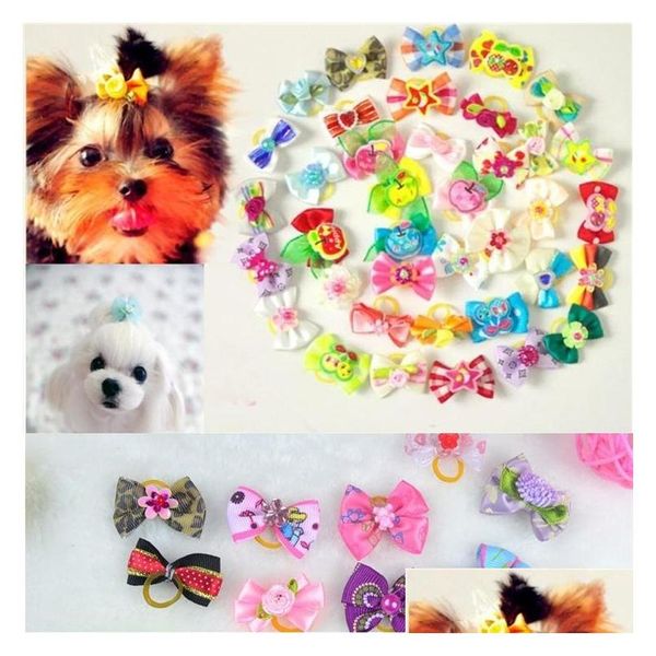 Abbigliamento per cani Nuovi disegni mix Strass Perle Stile Archi Accessori per peli di animali Prodotti per la toelettatura Regalo carino 500 Pz / lotto 0594 Drop Deliv Dhz1R