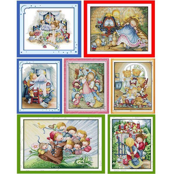 Cross-Stitch Snow White Joy Sonntag Stempelkreuz Cross Kit Muster gedruckt 14ct 11C