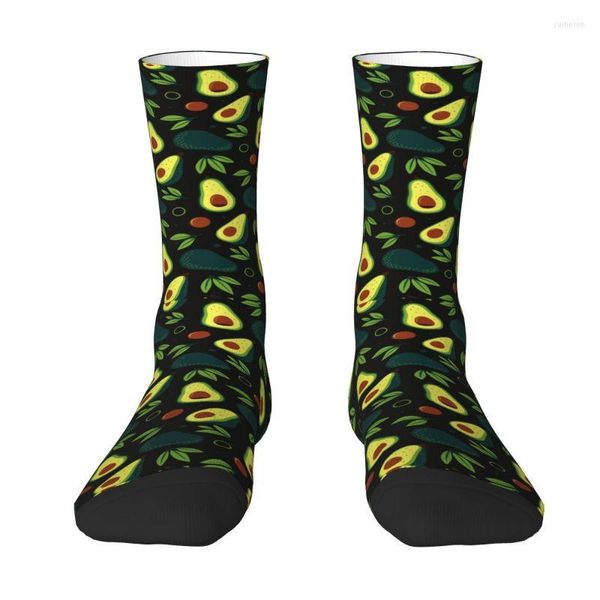 Erkek Çoraplar Kawaii Erkek Yeşil Avokado Bitki Meyve Deseni Elbise Unisex Rahat Sıcak 3D Baskılı Mürettebat