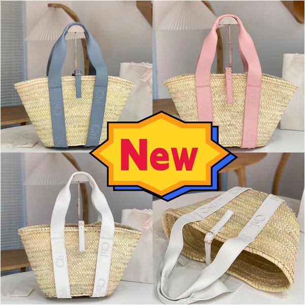 Straw Designers bolsa de praia bolsa de ombro de verão bolsa de compras de luxo mulher Ophidia grande cesta de tricô famosa pochette bucke bolsas de mão