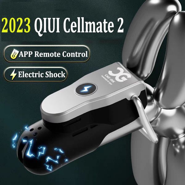 Giocattoli per adulti QIUI Cellmate 2 APP Controllo Cock Ring lock Shock elettrico Stimolato elettricamente Castità maschile Gabbia per pene Sesso gay 230706