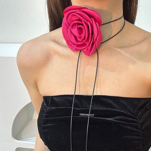 Halsband Sexy handgefertigte Stoff-Blumen-Halskette für Frauen-Urlaub