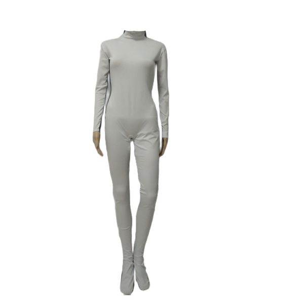 Nero/Bianco Lycar Spandex Catsuit senza cappuccio Unisex Sexy Body Costumi Outfit Halloween Party Fancy Dress Cosplay Suit