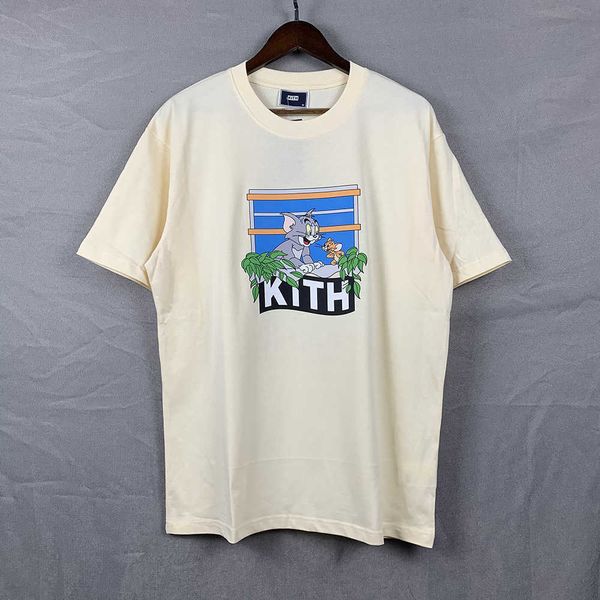 Kith t shirt masculina camisas de grife camiseta treino para homens camiseta oversized 100% algodão vintage manga curta tamanho americano 6fig