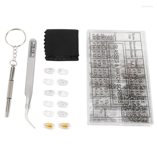 Kit di riparazione per orologi Viti di dimensioni assortite per occhiali da vista Ottico Strumento per orologiaio