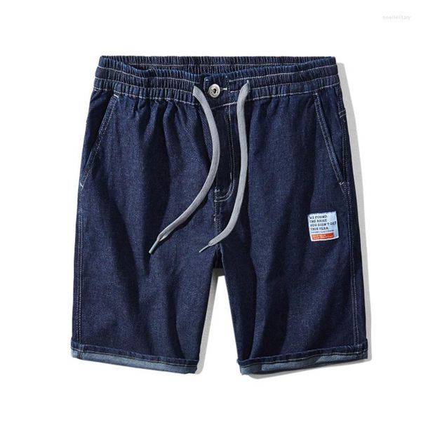 Herren Jeans Herren Shorts Sommer Plus Größe 34-42 44 46 Lose Schwarz Blau Knielang Kurze Stretch Tägliche Freizeithosen Mann