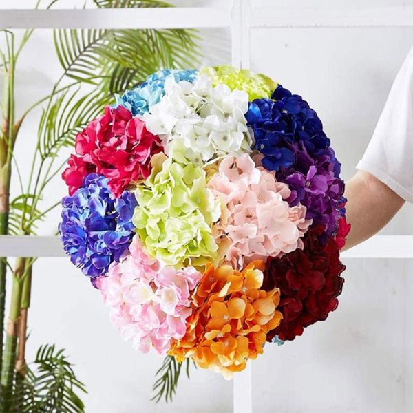 Fiori decorativi 1 bouquet di ortensie artificiali resistente ai raggi UV per esterni senza sbiadimento fiore per sempre in plastica per decorazioni di nozze per feste in casa