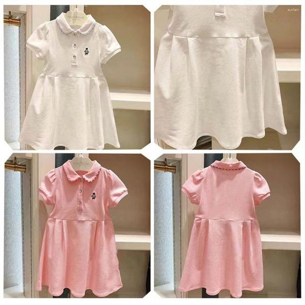 Mädchen Kleider 2023 Sommer Mädchen Polo Kleid Mit Kragen Koreanische Version Kinder Baumwolle Temperament Prinzessin Lange