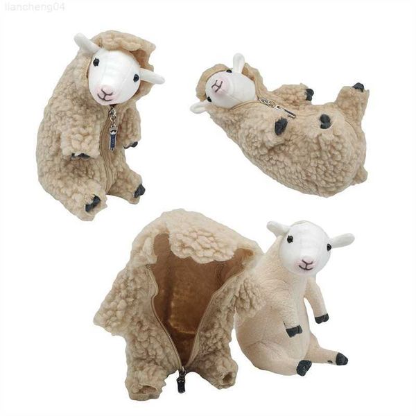 Animais de Pelúcia Recheados 16cm Bonito Felissimo YOU+MORE Shaved Alpaca Plush Toy Engraçado Peludo Cordeiro Boneca Ovelha Pelúcias Com Roupas Apaziguar Presentes De Aniversário L230707