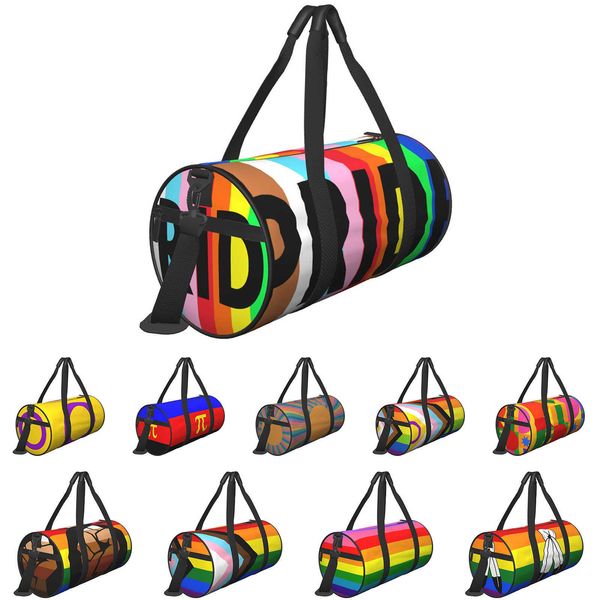 LGBT Duffel Bags 2023 Yeni Kısa Mesafe Seyahat Çantası Büyük Kapasite El Bagaj Moda Sporları Fitness Hightweight ve Dayanıklı Polyester