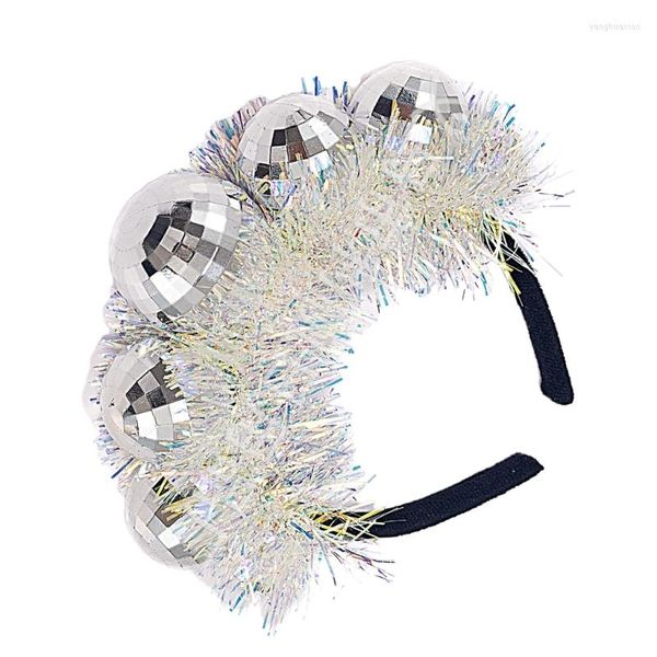 Artigos de festa para cabelo aro cabeça boppers bola de espelho tiaras aniversário 1970 tema tiara para adolescentes headwear drop