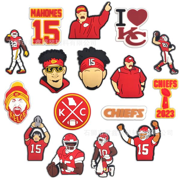 50PCS Super Bowl Football Croces Charms per zoccoli Sandali Decorazione scarpa, Sport Croces Charms per bambini Bambini Charms