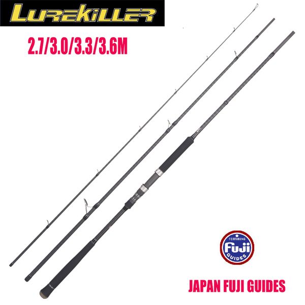 Varas de pesca para barco Lurekiller Full Fuji Parts Sea Bass Rod Light Shore Jigging Rod MH 15-50G 3 seções 2.7m-3.6m Spinning Lure Rod 230706