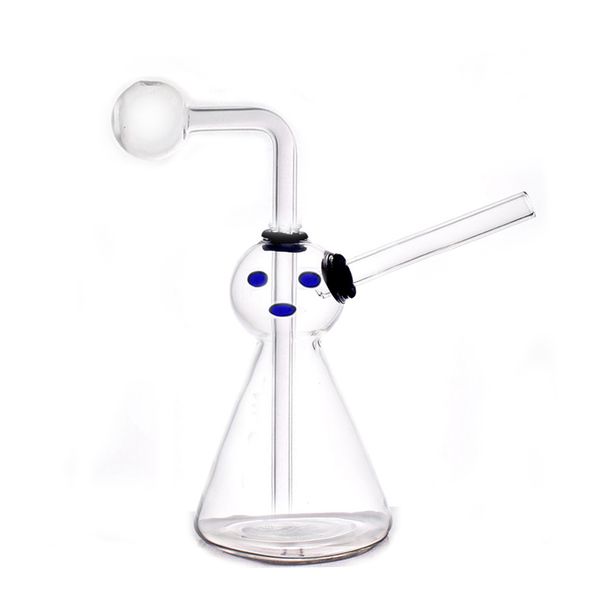 Großhandel Günstigster Preis Niedliche Glas-Ölbrenner-Bong-Wasserpfeifen mit dickem Shisha-Pyrex-Recycler-Hand-Dab-Bongs zum Rauchen, kleine Rig-Pfeife mit Öltopf