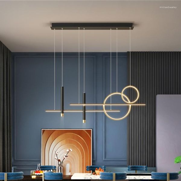 Lustres Lustre Redondo Moderno Quarto Luz Pendurada Café Bar Mesa Decoração Lâmpada Nórdica Design Criativo Preto Minimalista