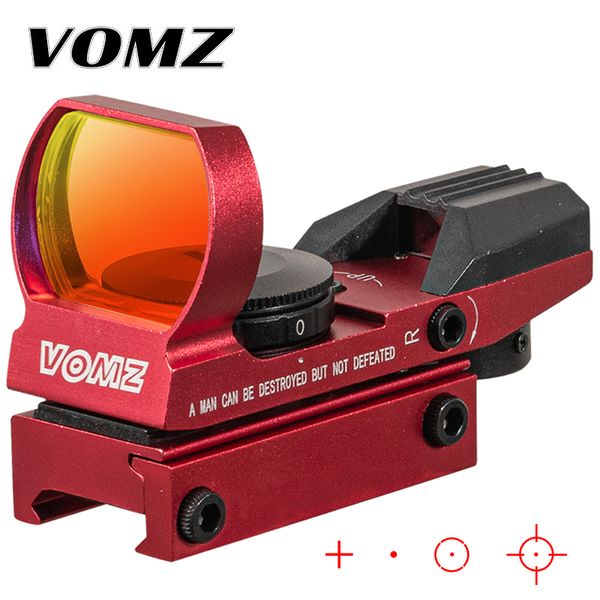 VOMZ 20mm Rail Mirino Caccia Airsoft Ottica Scope Olografico Red Dot Sight Reflex 4 Reticolo Mirino Tattico