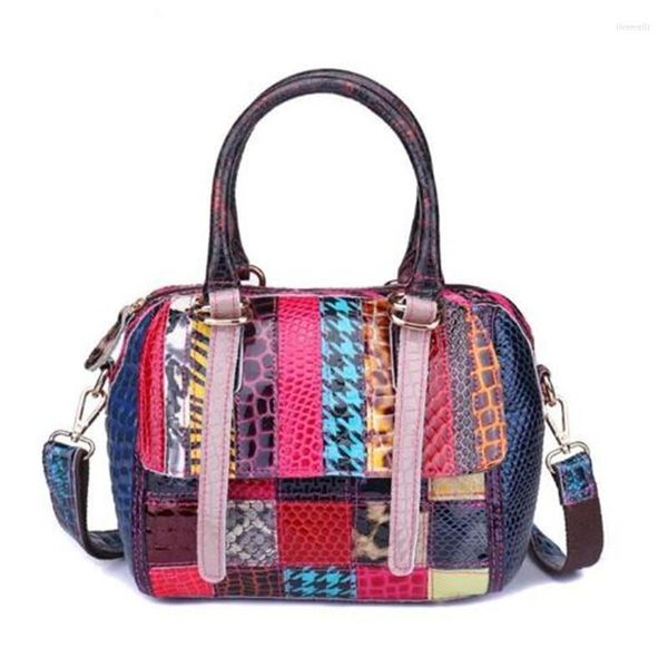 Bolsas de noite Moda Vintage Luxo Emenda Cor Listrada Bolsa Almofada Pele de Ovelha Alta Qualidade Um Ombro Corpo Transversal Feminino Forma Quadrada