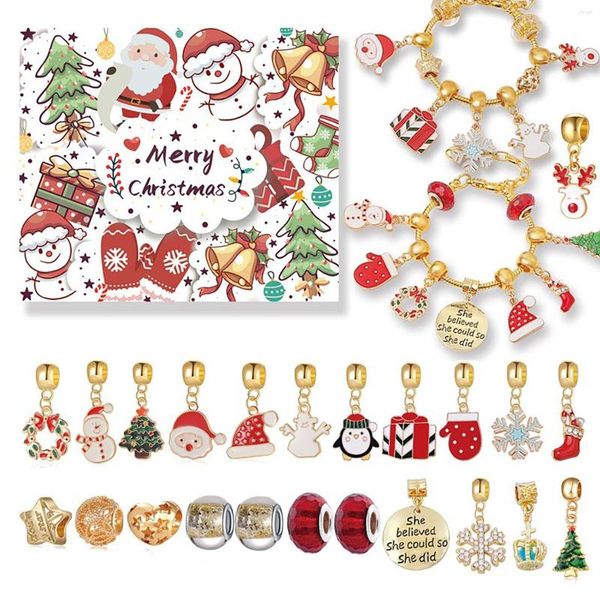 Tappeti Natale Conto alla rovescia Calendario dell'Avvento 2023 Con moda Bracciale fai da te Collana Charms Gioielli Calendari Autunno Outdoor # t2g