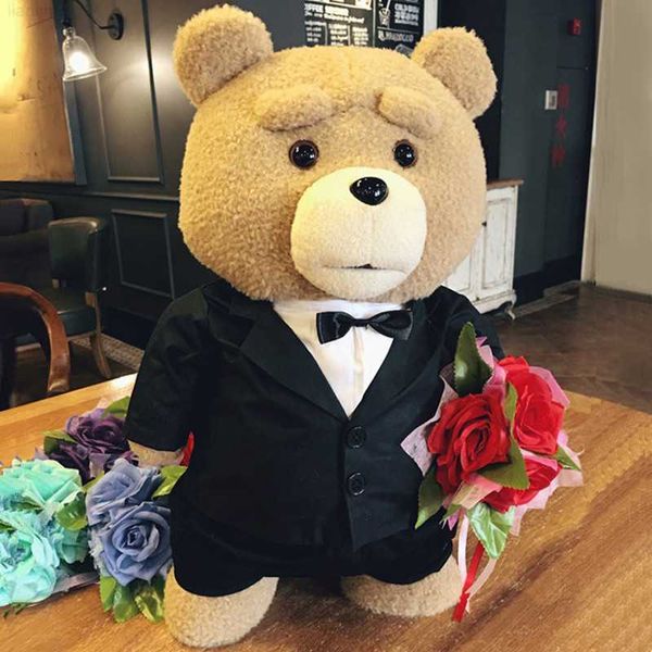 Animali di peluche ripieni 45 cm 9 Stili Film Ted Teddy Bear Giocattoli di peluche In vestito Ragazzo Ted Animali di peluche morbidi Bambole Regalo Presente Buona qualità Sposa in abito L230707