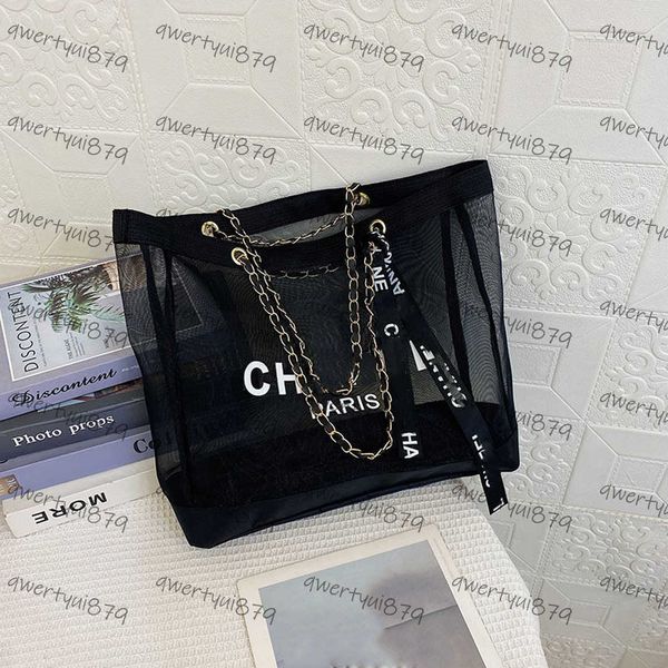 Designer-Umhängetaschen, klassische Damen-Luxusmarke, Designer-Tasche, Netz-Handtasche mit großer Kapazität, schwarze Damentasche, fester Buchstabe, modische Kette, Umhängetasche qwertyui879