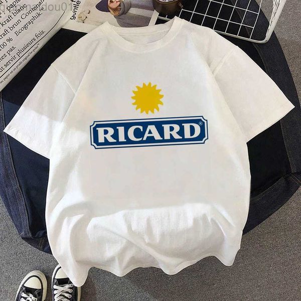 T-shirt da uomo ricard t shirt uomo y2k bianco streetwear casual anime tshirt t shirt y2k t shirt bianca L230707