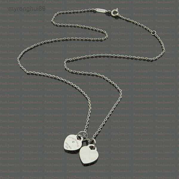 braccialetto di design Collane con cuore d'amore di design Collana con ciondolo in argento 925 da donna Regalo per accessori per fidanzata Commercio all'ingrosso con scatola 97MW