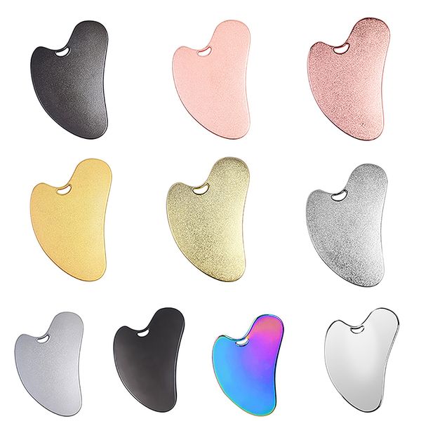 Mirror Metal Guasha Board Gua SHA Gesichtswerkzeug Zinklegierung Guasha Massage Werkzeug Facelifting Anti-Aging-Haut Straffung Kühlkontur Reduzieren Sie Schwellungen Reduzieren