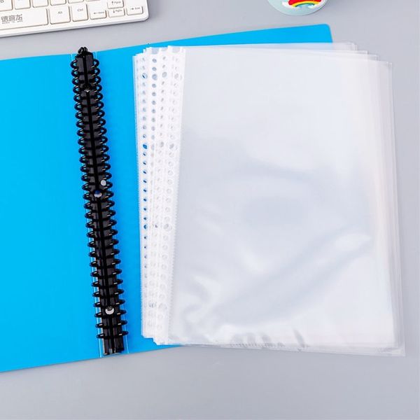 Materiali di archiviazione Confezione da 50 pezzi A5 A4 Raccoglitore Pagina indice 2030 Fori Protezioni Borsa in PVC trasparente Cartella portatile trasparente per documenti 230706